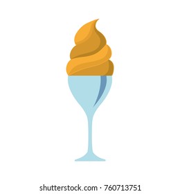 glass with ice cream vector illustration