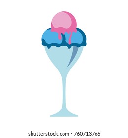 glass with ice cream vector illustration