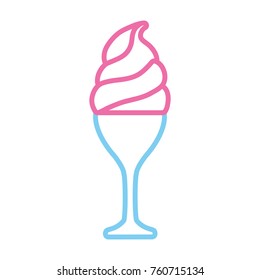 glass with ice cream  vector illustration