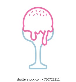 glass with ice cream  vector illustration