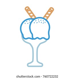 glass with ice cream  vector illustration