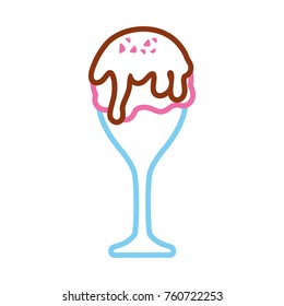 glass with ice cream  vector illustration