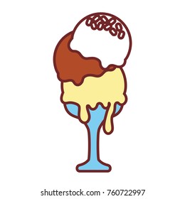 glass with ice cream  vector illustration