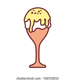 glass with ice cream  vector illustration