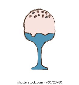 glass with ice cream  vector illustration