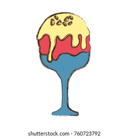 glass with ice cream  vector illustration