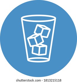 Glass Of Ice Cubes Outline Icon