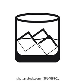 Glass with ice icon Vector Illustration on the white background.