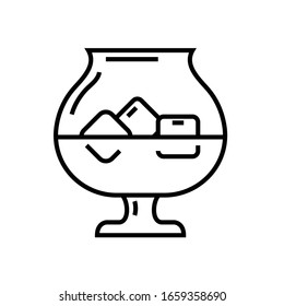 Glass with ice line icon, concept sign, outline vector illustration, linear symbol.