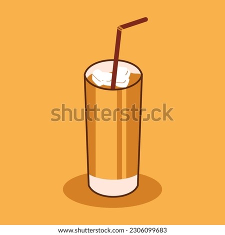 a glass of ice tea vector illsutration
