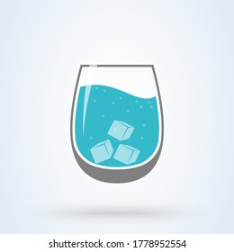 Glass Ice Water Flat. vector Simple modern icon design illustration.