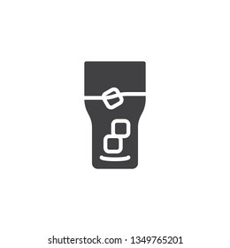 Glass ice water vector icon. filled flat sign for mobile concept and web design. Cool water drink glyph icon. Symbol, logo illustration. Pixel perfect vector graphics