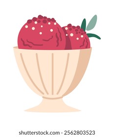 Glass with ice-cream vector illustration