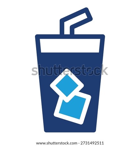 glass of iced coffee colored icon vector design good for web or mobile app