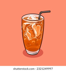 glass of Iced Tea illustration vector