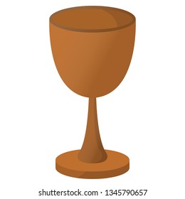 Glass icon. Alcohol label on white Background. Cartoon style. Vector Illustration.