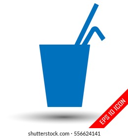 Glass icon. Beverage icon. Glass vector. Flat icon of beverage shape glass.