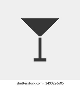 Glass icon, cocktail. New trendy art style glass graphic vector illustration. Restaurant icon.