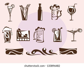 glass icon , drink .