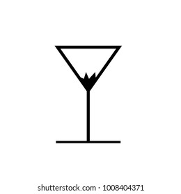Glass icon. Drink sign. Coctail symbol. Beverage concept. Flat design. Vector Illustration.