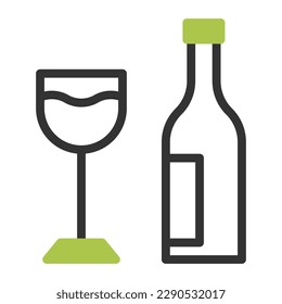 glass icon duotone grey green colour easter illustration vector element and symbol perfect. Icon sign from modern collection for web.