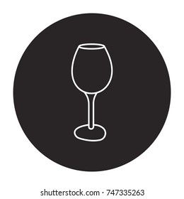 glass icon flat black