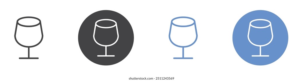 Glass icon Flat set in black and white color