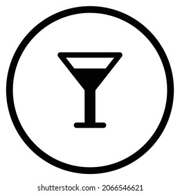 glass Icon. Flat style Circle Shape isolated on white background. Vector illustration