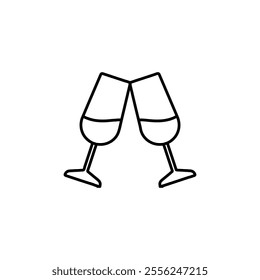 glass icon Flat symbol set outline