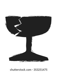 Glass icon, fragile, vector design element