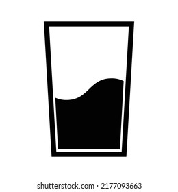 Glass icon, full black. Vector illustration, suitable for content design, website, poster, banner, menu, or video editing needs