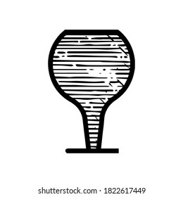 ilustración vectorial dibujada a mano de icono de vidrio aislado en fondo blanco