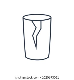Glass icon. Isolated broken cup and glass icon line style. Premium quality vector symbol drawing concept for your logo web mobile app UI design.