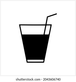 Glass icon isolated. Juice cup clipart. Cafe or restaurant symbol. Doodle drink vector stock illustration. EPS 10