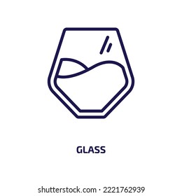 glass icon from kitchen collection. Thin linear glass, business, bar outline icon isolated on white background. Line vector glass sign, symbol for web and mobile