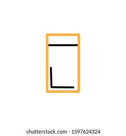 Glass icon. Line and two colour design template