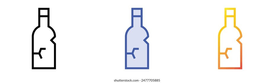 glass icon. Linear, Blue Fill and Gradient Style Design Isolated On White Background