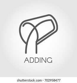 A glass icon in linear style with flowing liquid or ingredient. Incline glass contour logo. Adding concept. Simplicity outline image for culinary theme. Vector illustration