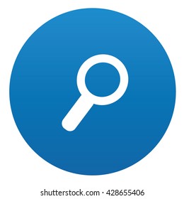 Glass icon on blue button,vector