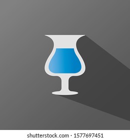 glass icon on a dark background, glassware symbol, vector illustration element