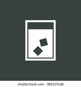 Glass icon, on dark background, white outline, large size symbol