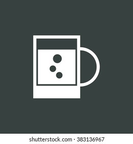 Glass icon, on dark background, white outline, large size symbol