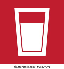 Glass icon on red background