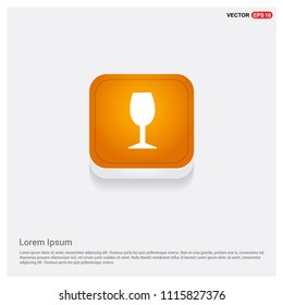 Glass Icon Orange Abstract Web Button - vector icon