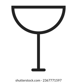 Glass icon outline style vector