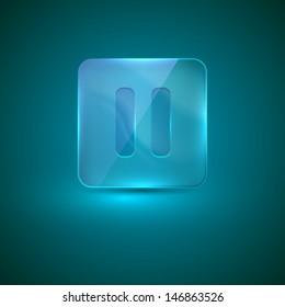 glass icon with pause sign