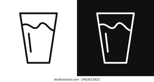 Glass icon set. Drinking glass and glassware symbols.