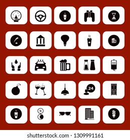 glass icon set with steering wheel, car wash and hands drop vector illustration