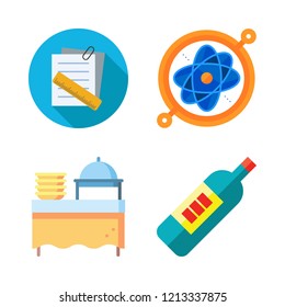 glass icon set. vector set about catering, notes, wine bottle and science icons set.