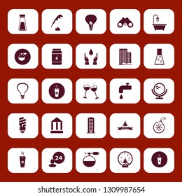 glass icon set with water tap, test tube and binoculars vector illustration